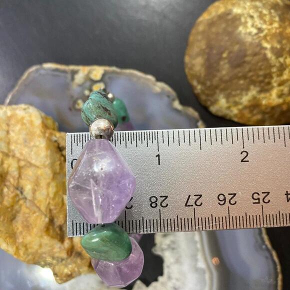 Carolyn Pollack Sterling Silver Amethyst & Green Turquoise Bracelet For Women - Picture 10 of 10